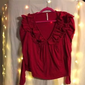 Anthropologie deep v neck blouse